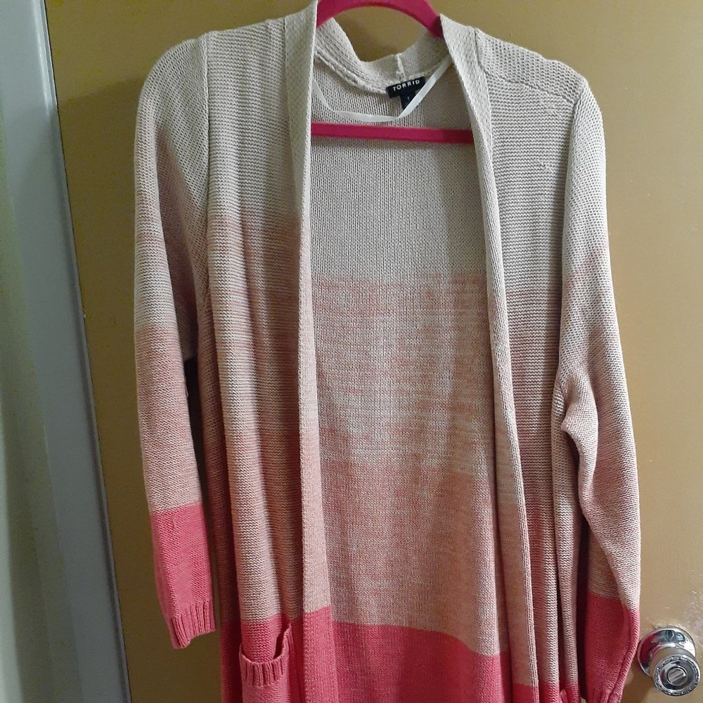 Torrid Pink Ombre Sweater Cardigan